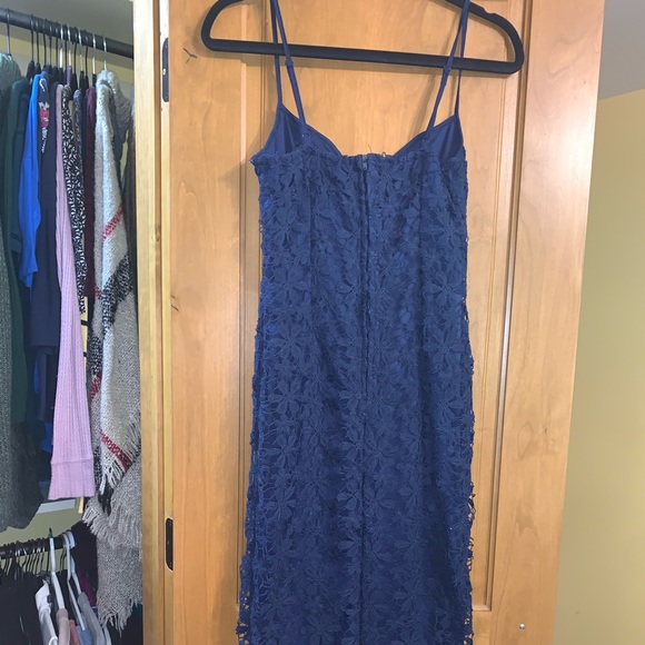 Flattering Navy Blue Midi Dress - Picture 2 of 5